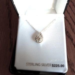 1/4 ct. t.w. Pear Shape Diamond Pendant Necklace with 18"  in Sterling